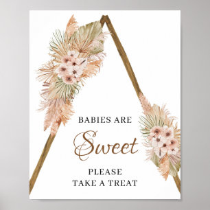 Dried Palm Leaves Pampas Grass Babies are Sweet Poster