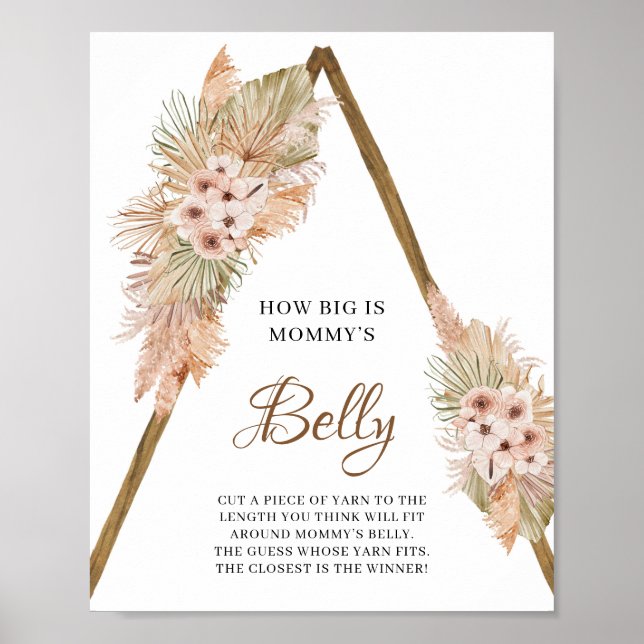 Dried Palm Pampas Grass How Big Is Mummy's Belly  Poster (Front)