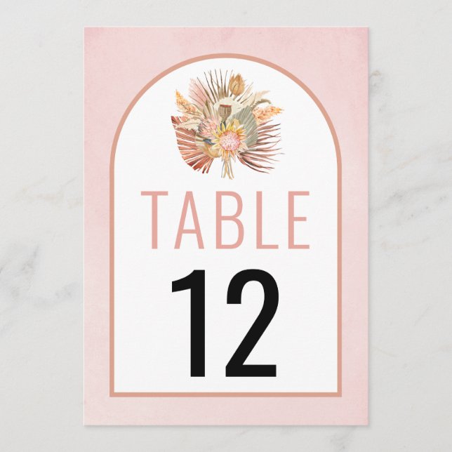 Dried palms and pampas grass soft pink wedding (Front)