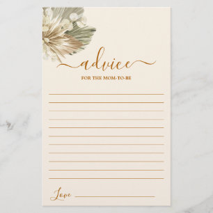 Dried Palms Lunaria Advice for the Mum To Be card