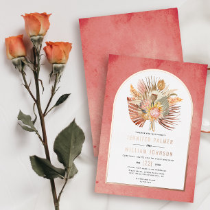 Dried palms, pampas grass pink wedding rose gold