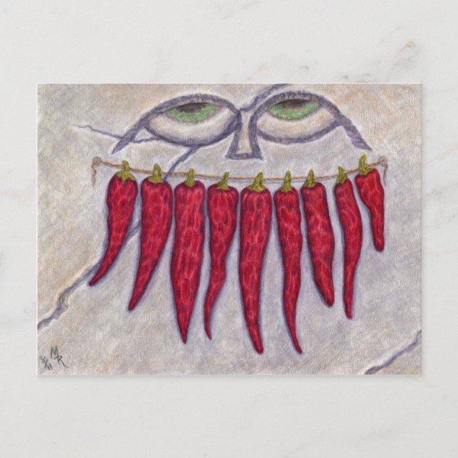 Dried Pepper Smile Postcard (Front)