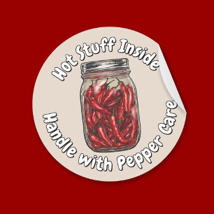 Dried Peppers Jar Classic Round Sticker