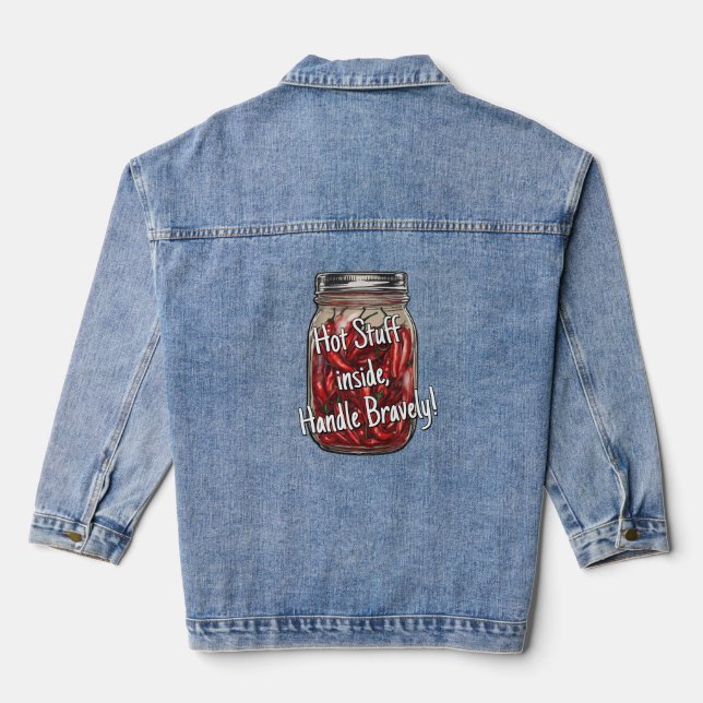 Dried Peppers Jar Denim Jacket (Back)