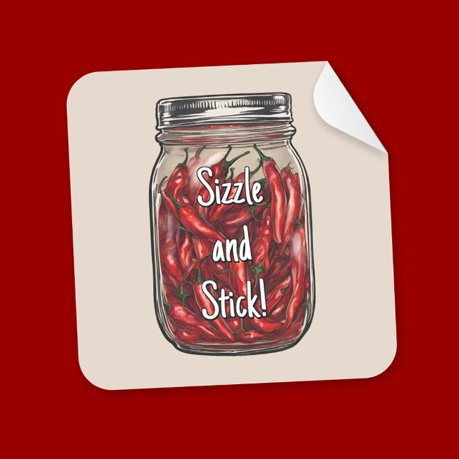 Dried Peppers Jar Square Sticker (Creator Uploaded)