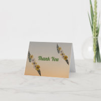Dried Press Buttercup Thank You Card
