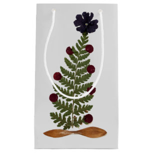 Dried Press Flower Christmas Tree -  P Small Gift Bag