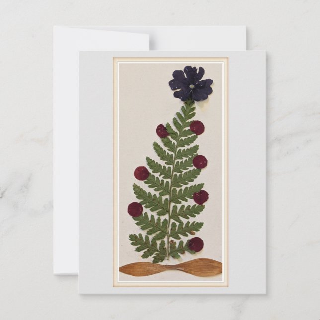 Dried press flowers holiday card (Front)