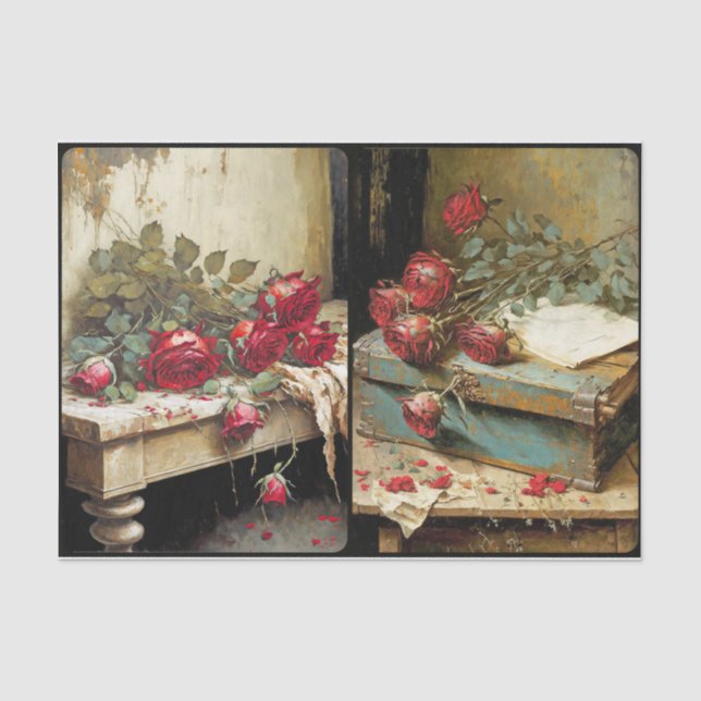 Dried Roses  Tissue Paper (Front)