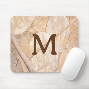 Dried Silver Dollar Photo Custom Single Initial Mouse Pad
