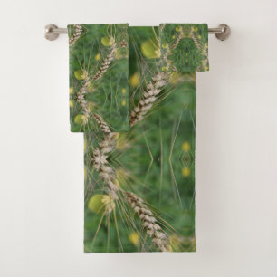 Dried Summer Grass Abstract   Bath Towel Set