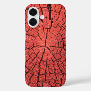 Dried Tree Log Cutaway Pinkish Red Wood Photo iPhone 16 Case