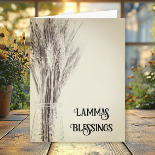 Dried Wheat Grains Lammas Day Blessings Card