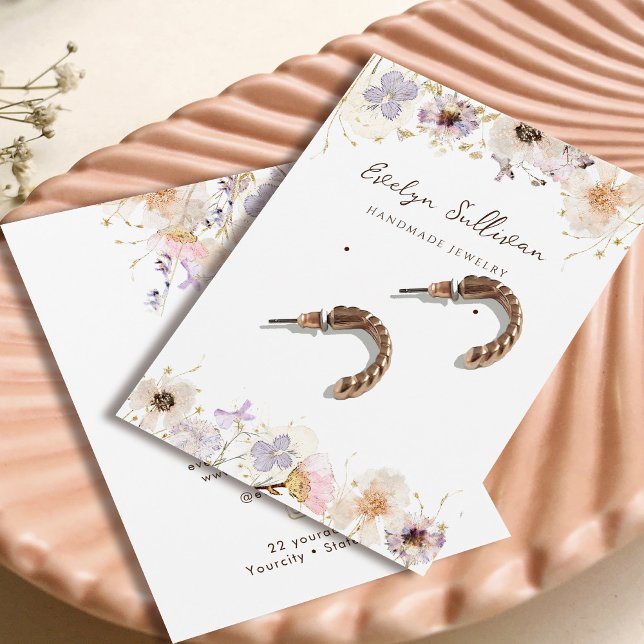 Dried wildflowers jewelry display card (Creator Uploaded)