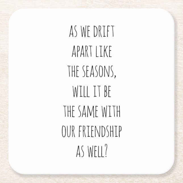 Drift Apart Paper Coaster (Front)
