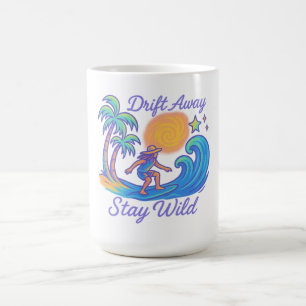 "Drift Away & Stay Wild – Neon Surfer Vibes" Coffee Mug