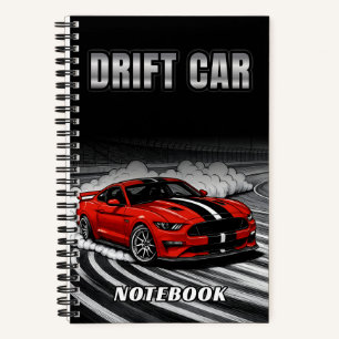 Drift Car Red Notebook Cover