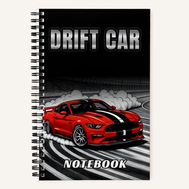 Drift Car Red Notebook Cover (Front)