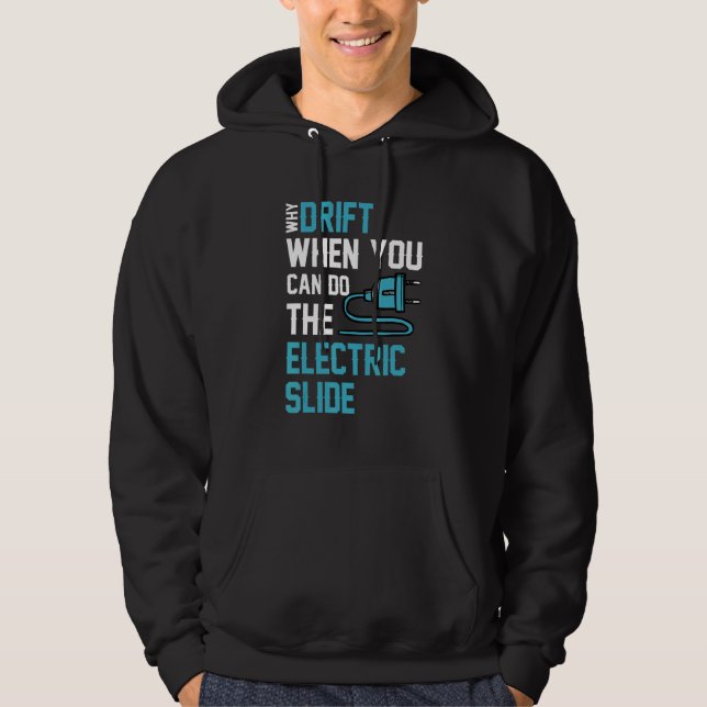 Drift Electric Slide Sports Car Futuristic Car Veh Hoodie (Front)