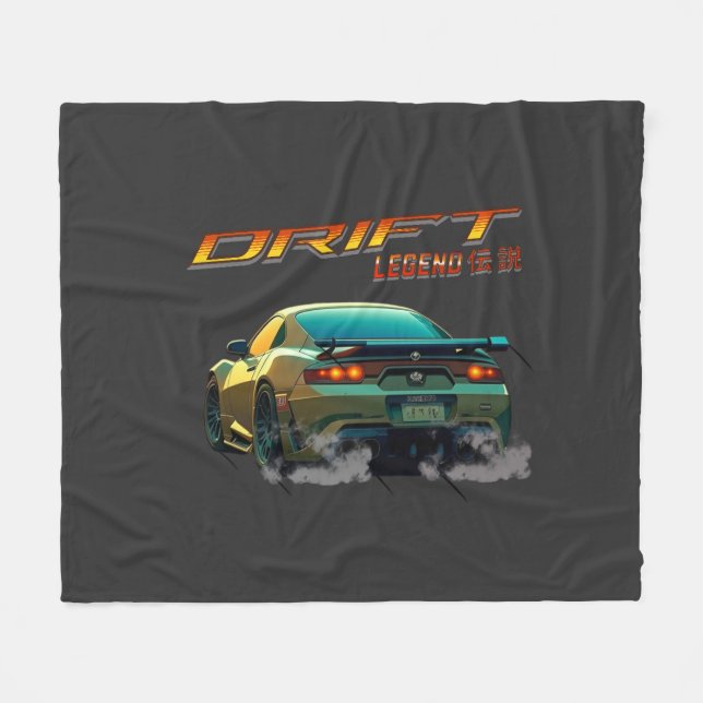 DRIFT LEGEND SUPRA MK4 - ANIME STYLE FLEECE BLANKET (Front (Horizontal))