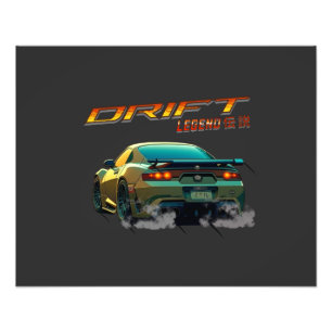 DRIFT LEGEND SUPRA MK4 - ANIME STYLE PHOTO PRINT