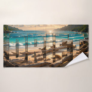 Drift Luxury Coastal Editorial Artwork Bath Towel