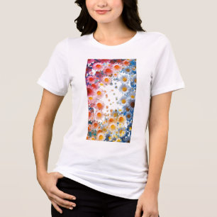 Drift of Daisies Petals in the Void Where Light Bl Tri-Blend Shirt