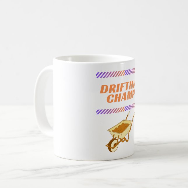 drifting champion, wheelbarrow coffee mug (Front Left)