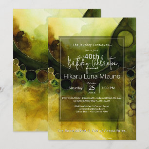 Drifting Horizon Abstract Watercolor Invitation