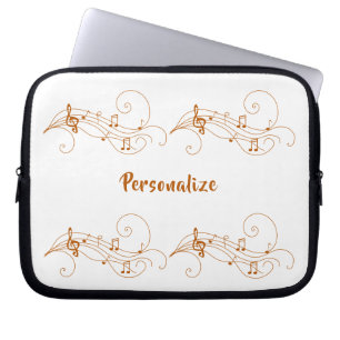 Drifting Music Notes Personalise Laptop Sleeve
