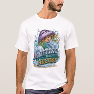 Drifting Through August Ocean Jellyfish Girl T-Shirt
