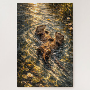 Drifting Together   River Otter Art   Puzzle