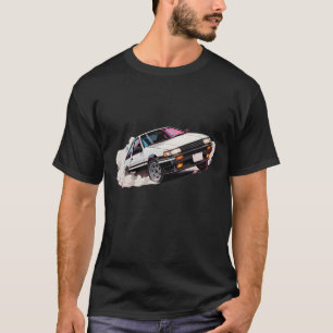 Drifting White Sports Car Illustration T-Shirt