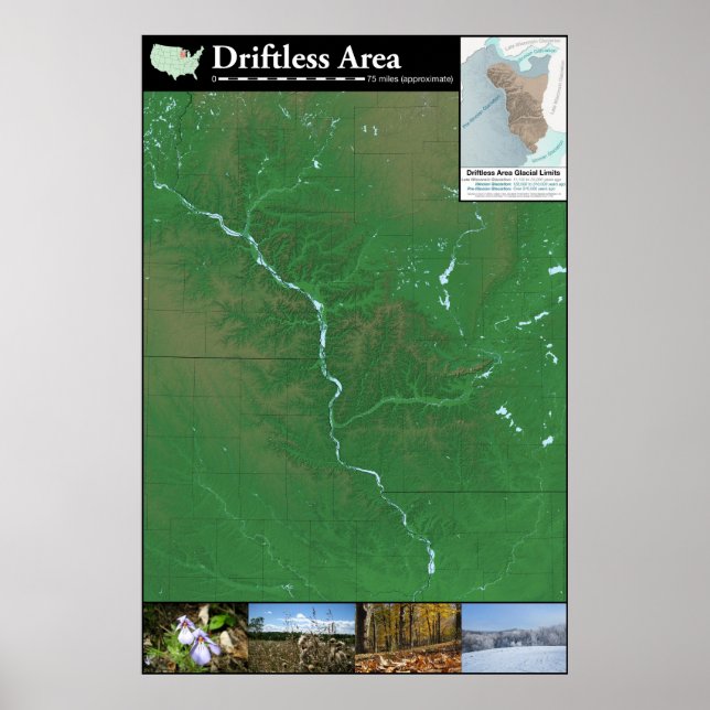 Driftless Area Map Poster (24x36in) (Front)