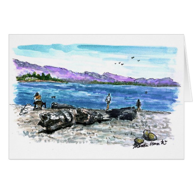 Driftwood and ocean (Front Horizontal)