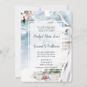 Driftwood Arbor Beach Wedding Invitation