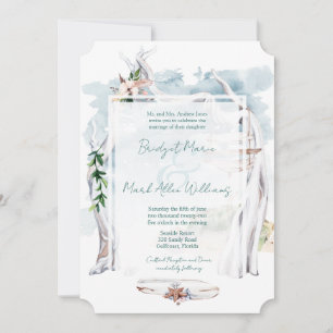 Driftwood Arbor Boho Beach Wedding Invitation