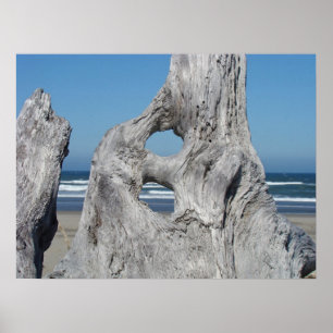 Driftwood art prints Coastal Ocean Blue Sky waves
