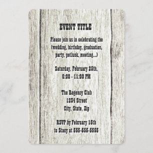 Driftwood Background Invitation