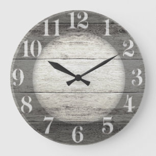 Driftwood Background Large Clock