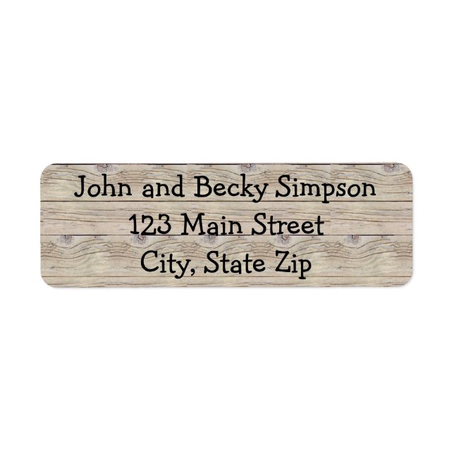 Driftwood Background Return Address Label (Front)