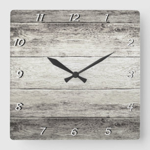 Driftwood Background Square Wall Clock