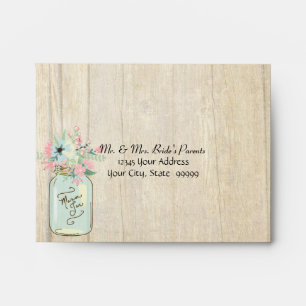 Driftwood Barn Wood Rustic Mason Jar Garden Floral Envelopes