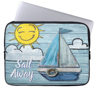 Driftwood Beach design Yacht 13" Laptop Sleeve. Laptop Sleeve