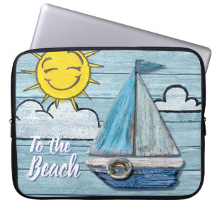 Driftwood Beach design Yacht 13" Laptop Sleeve. Laptop Sleeve