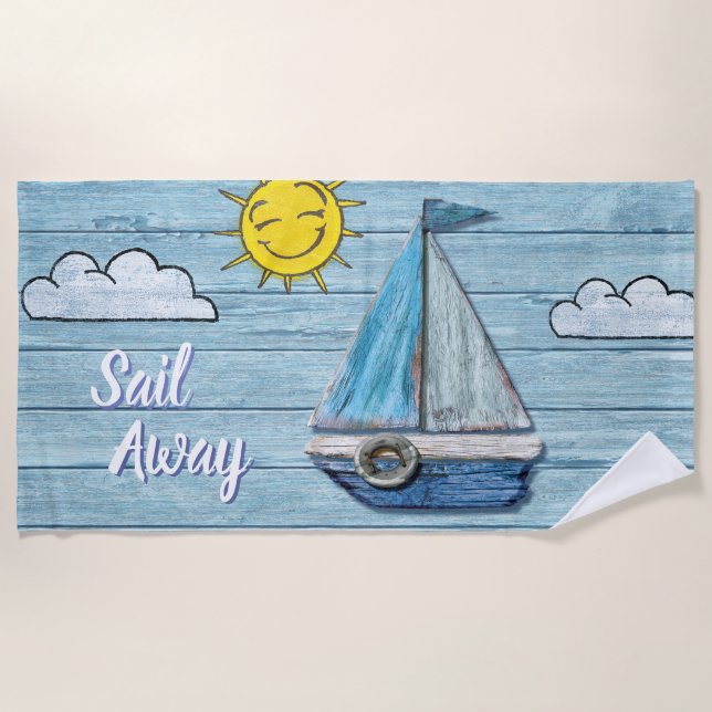 Driftwood Beach design Yacht Beach Towel (Front)