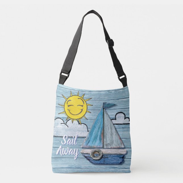 Driftwood Beach design Yacht cross body bag. Crossbody Bag (Front)