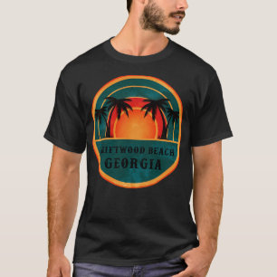 Driftwood Beach Georgia Beach Retro Sunset T-Shirt
