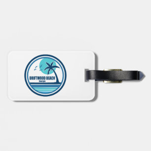 Driftwood Beach Georgia Palm Tree Birds Luggage Tag