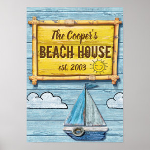 Driftwood Beach House family sign poster